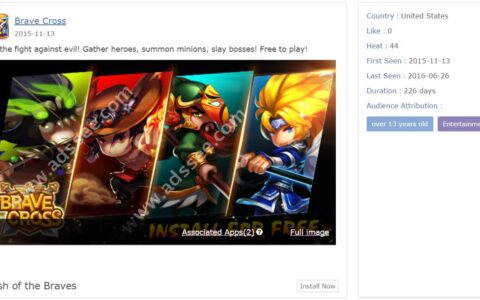 AdSeeData Insight ｜Facebook美国RPG游戏排行榜，中日韩上榜率80%