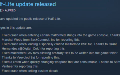 发售近20年后 《半条命》又更新了