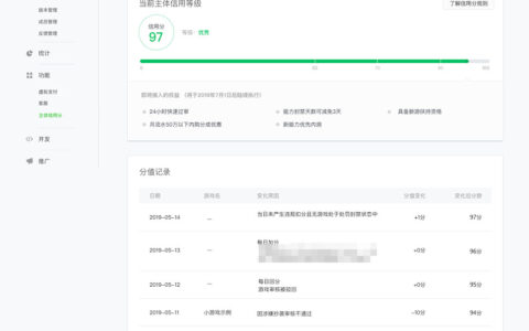 小游戏发布主体信用分，小游戏生态管理全面升级