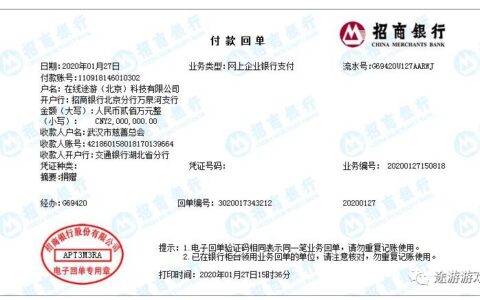 途游游戏代表用户向武汉捐赠200万元