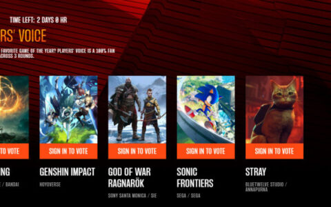 TGA玩家之声投票即将结束，《索尼克》目前位列第一