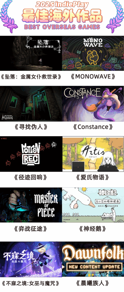 2025 indiePlay中国独立游戏大赛入围名单公布！