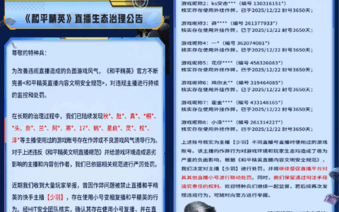 《和平精英》重拳治理直播开挂 “少羽”等多名主播遭官方严厉处罚