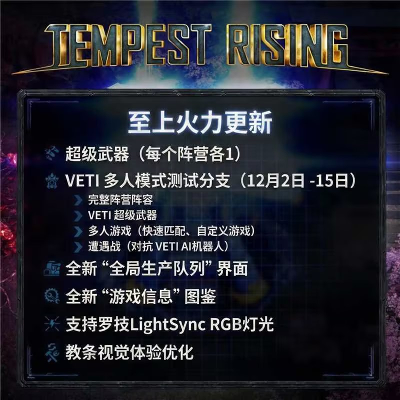 第三阵营正式亮相，经典RTS《风暴崛起》更新「至上火力」现已上线