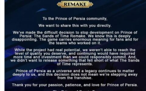 育碧内部大洗牌：《波斯王子：时之沙》重制版取消，6款游戏砍掉7款延期