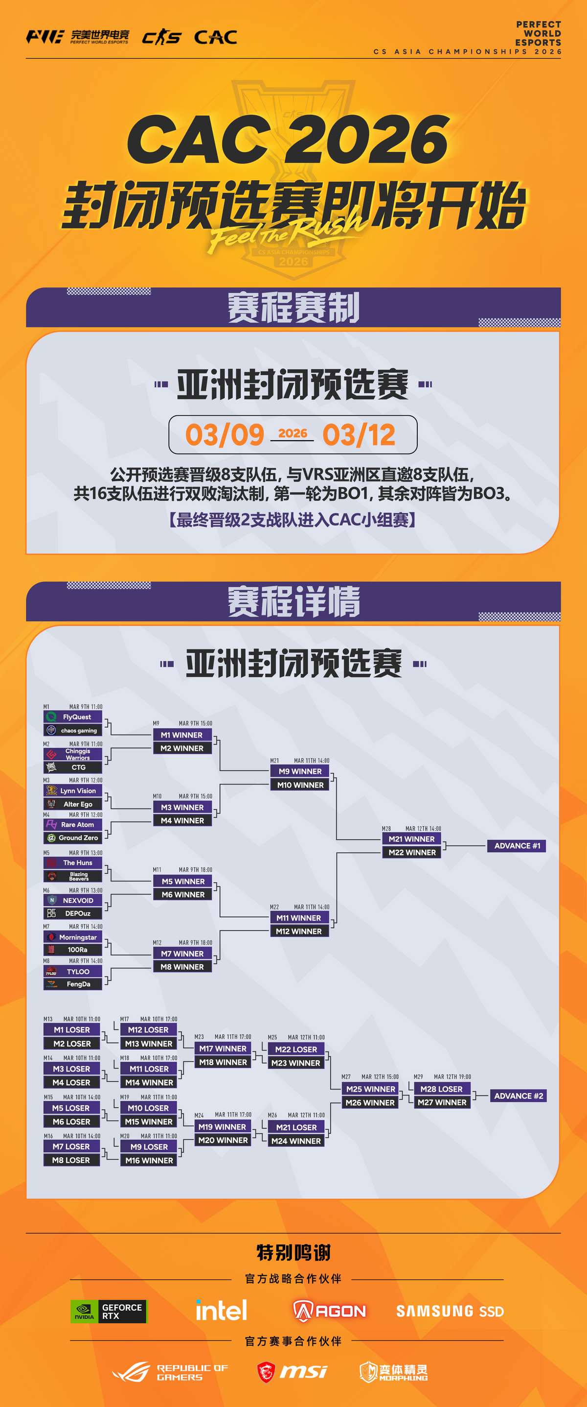 CAC2026亚洲封闭预选赛今日11:00开战，16支战队争夺两张正赛门票！