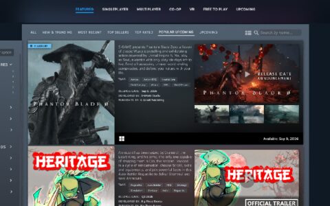 Steam更新“Wuxia”分类，《影之刃零》领跑武侠游戏期待榜单