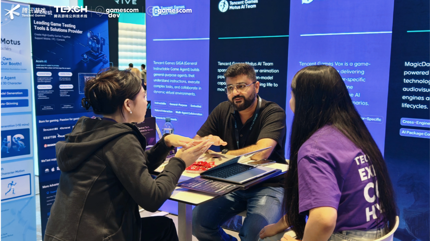 腾讯游戏公共技术线首次整体亮相gamescom，以全链路自研AI技术加速游戏工业创新