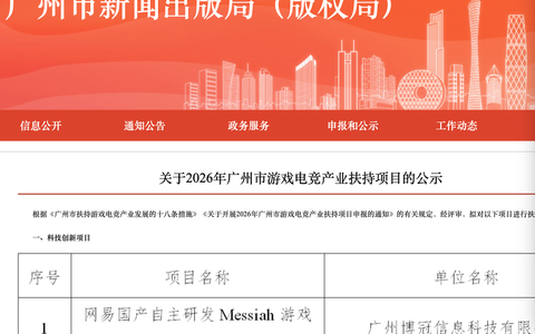 广州35个游戏电竞项目入选产业扶持名单 网易自研引擎和《望月》《鸣潮》《鬼谷八荒》等游戏在列
